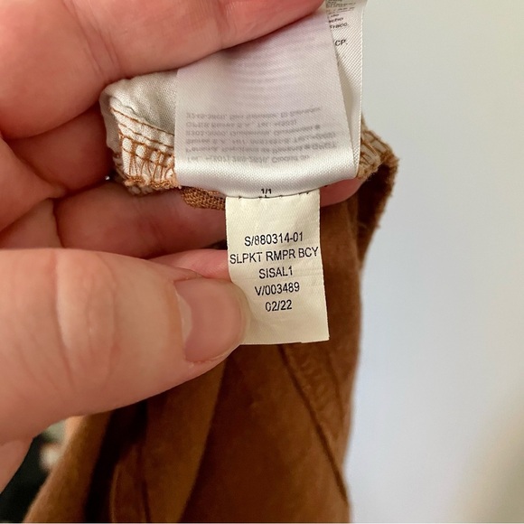 Old Navy Linen-Blend Utility Romper Light Brown Size Large - Picture 9 of 9